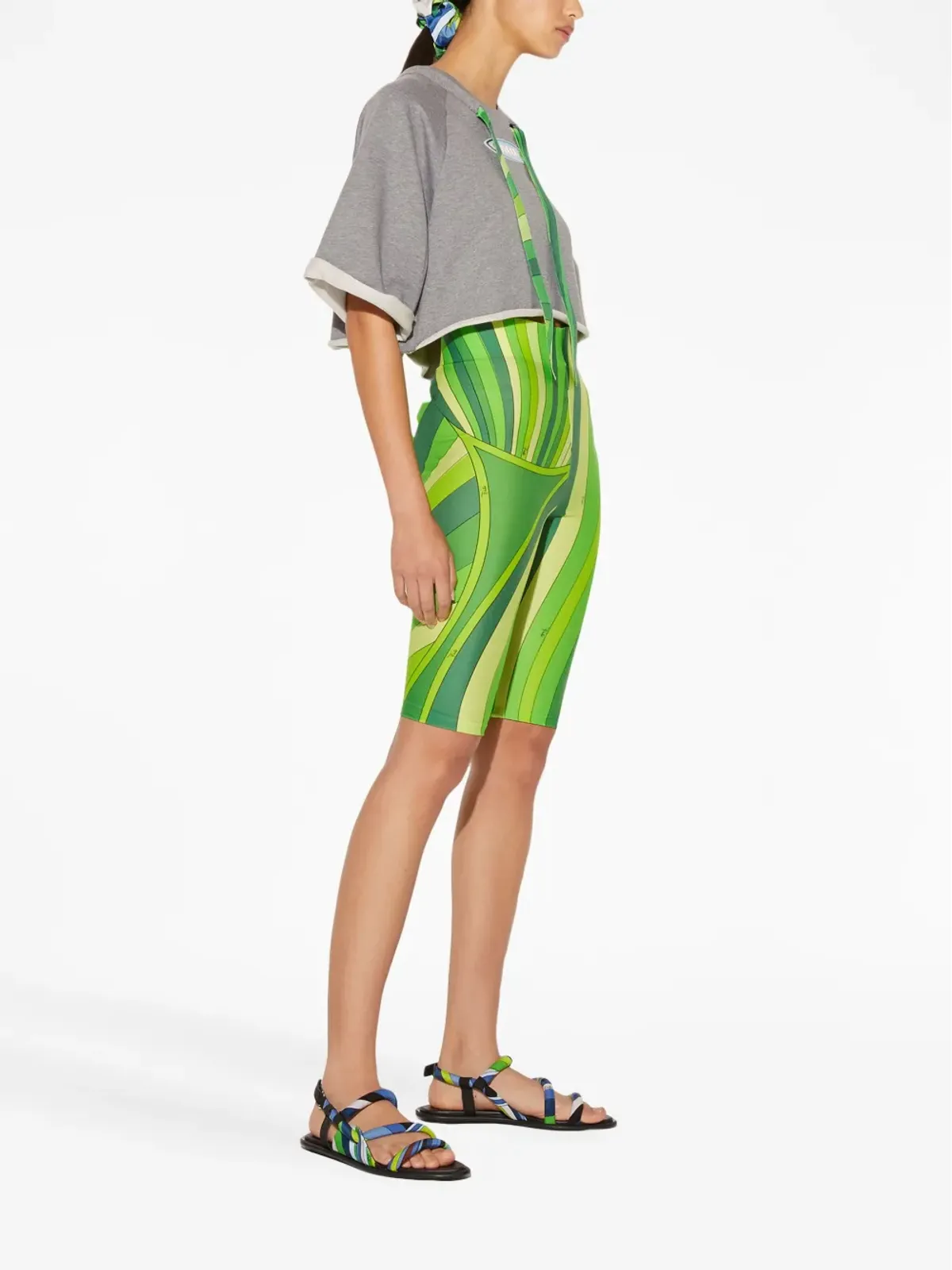 PUCCI メランジ風クロップドトップ - グレー - 画像3