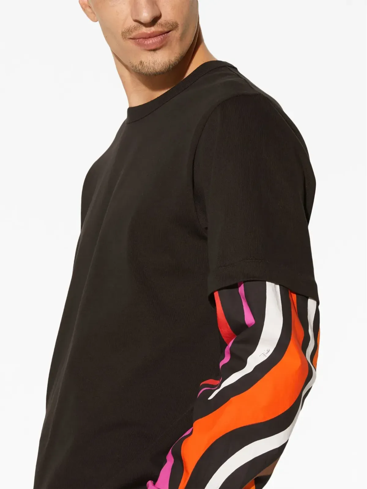 PUCCI ペシプリント レイヤード コットン Tシャツ - ブラック - 画像5