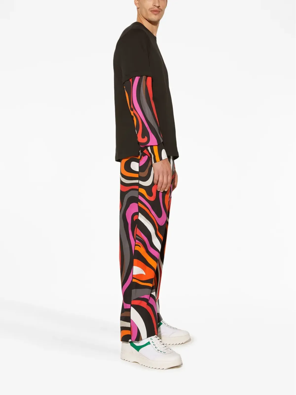 PUCCI ペシプリント レイヤード コットン Tシャツ - ブラック - 画像3