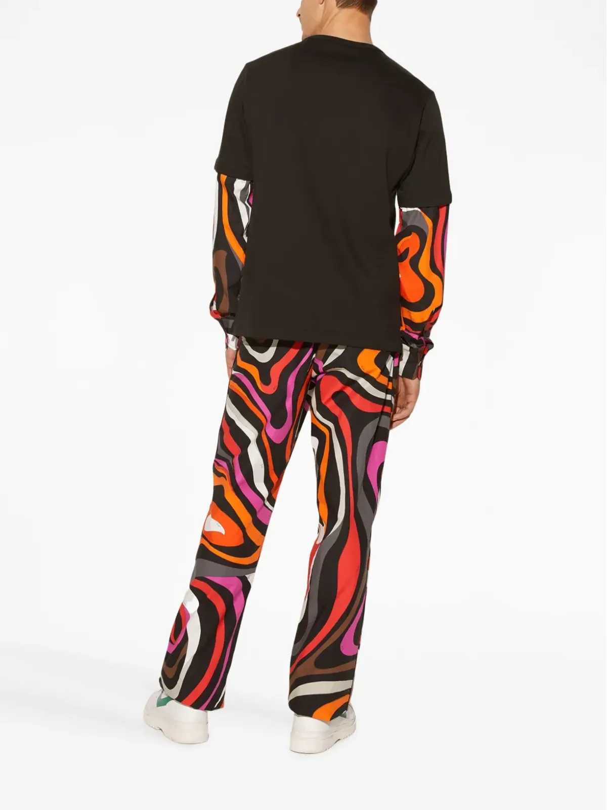 PUCCI ペシプリント レイヤード コットン Tシャツ - ブラック - 画像4