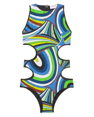 PUCCI ウェーブプリント・カットアウトディテール水着 - サムネイル1