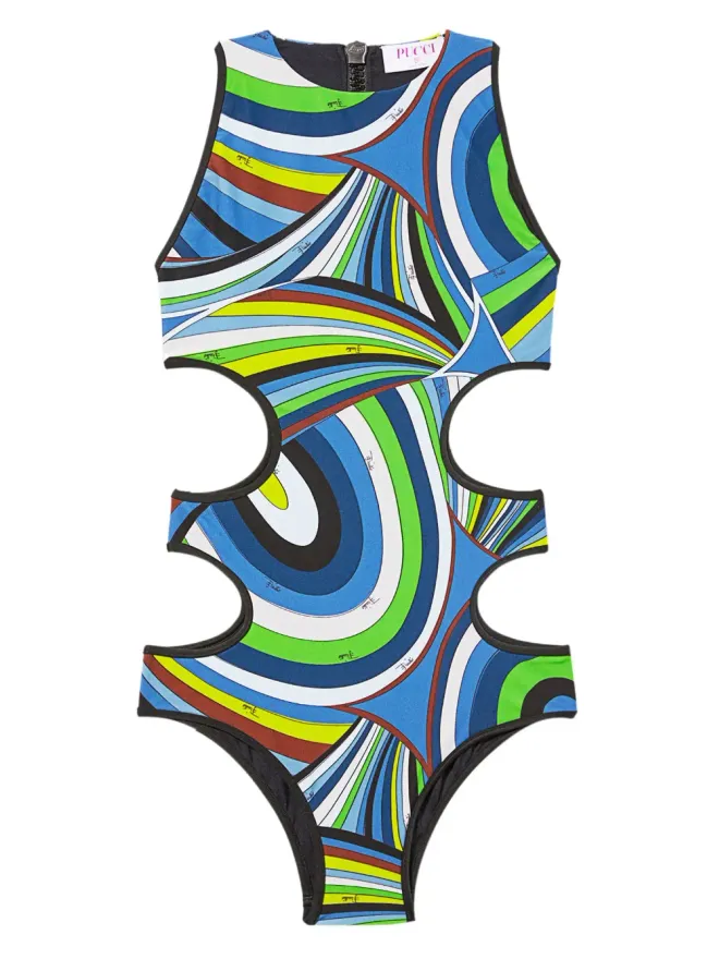 Pucci PUCCI ウェーブプリント・カットアウトディテール水着の商品画像