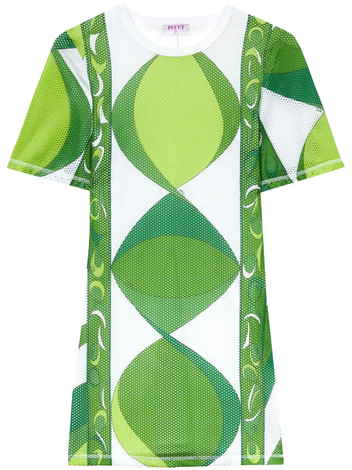 PUCCI グラフィックプリント半袖ミニドレス - グリーン - 画像1