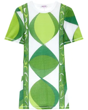PUCCI グラフィックプリント半袖ミニドレス - グリーン - サムネイル1