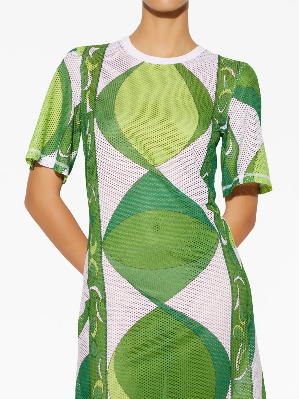 PUCCI グラフィックプリント半袖ミニドレス - グリーン - 画像5