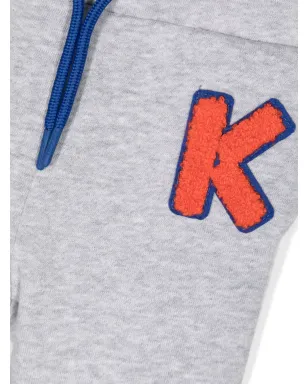 Kenzo Kids ロゴ刺繍ドローストリングレギンス - グレー - サムネイル3