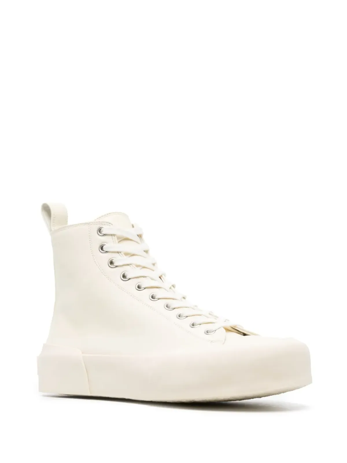 Jil Sander モノクローム ハイトップスニーカー - 画像2