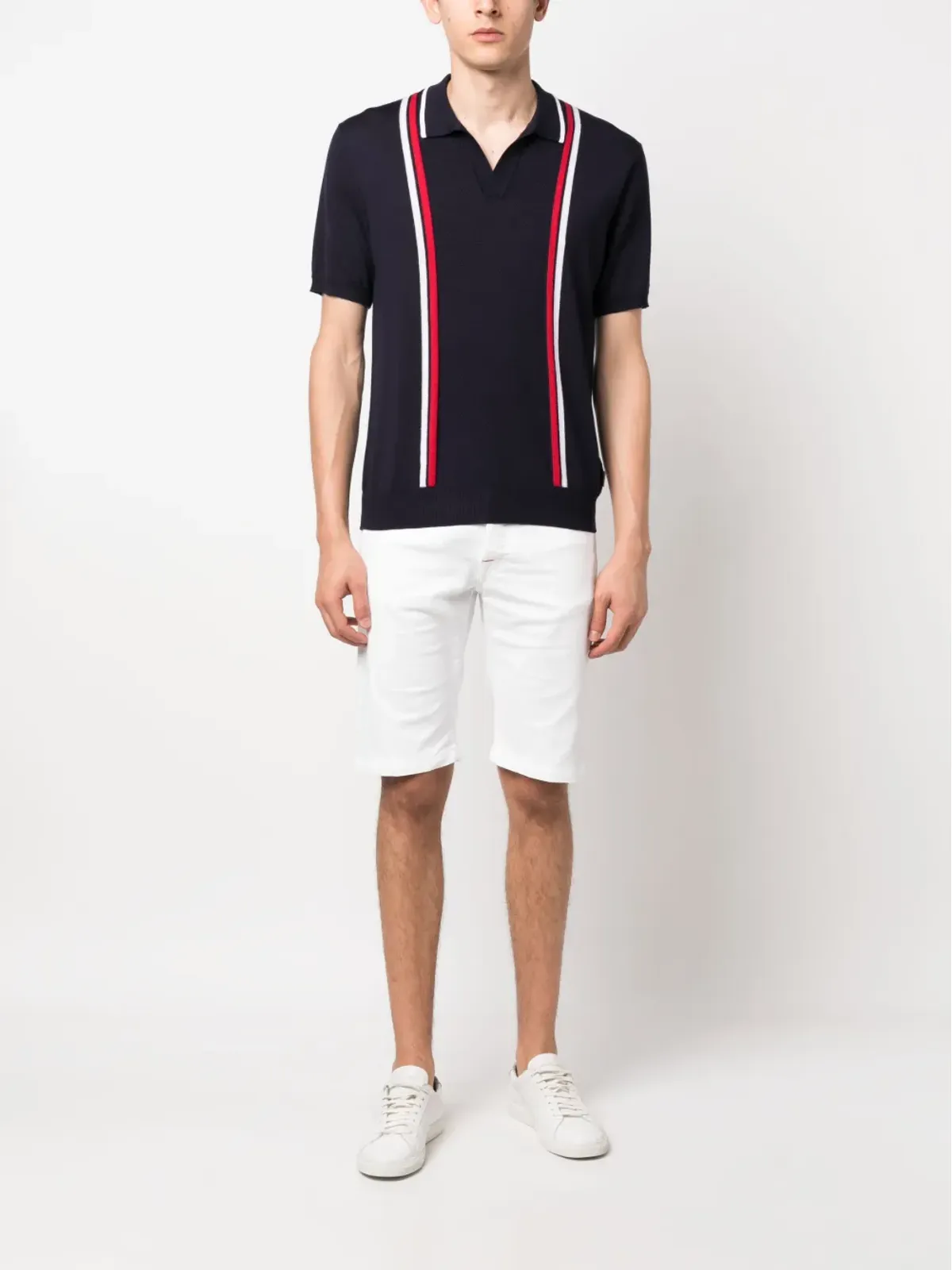Kiton ロゴパッチ デニムショーツ - 画像2
