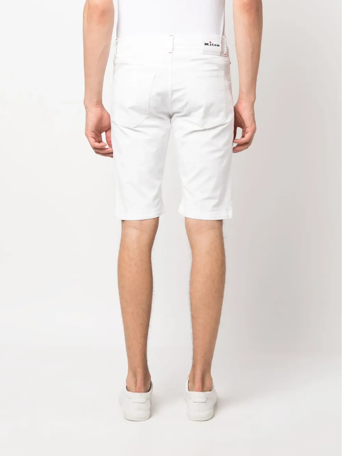 Kiton ロゴパッチ デニムショーツ - 画像4