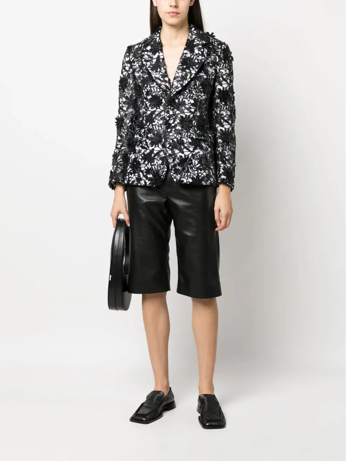 Comme Des Garçons 花柄レースのシングルブレストブレザー - 画像2