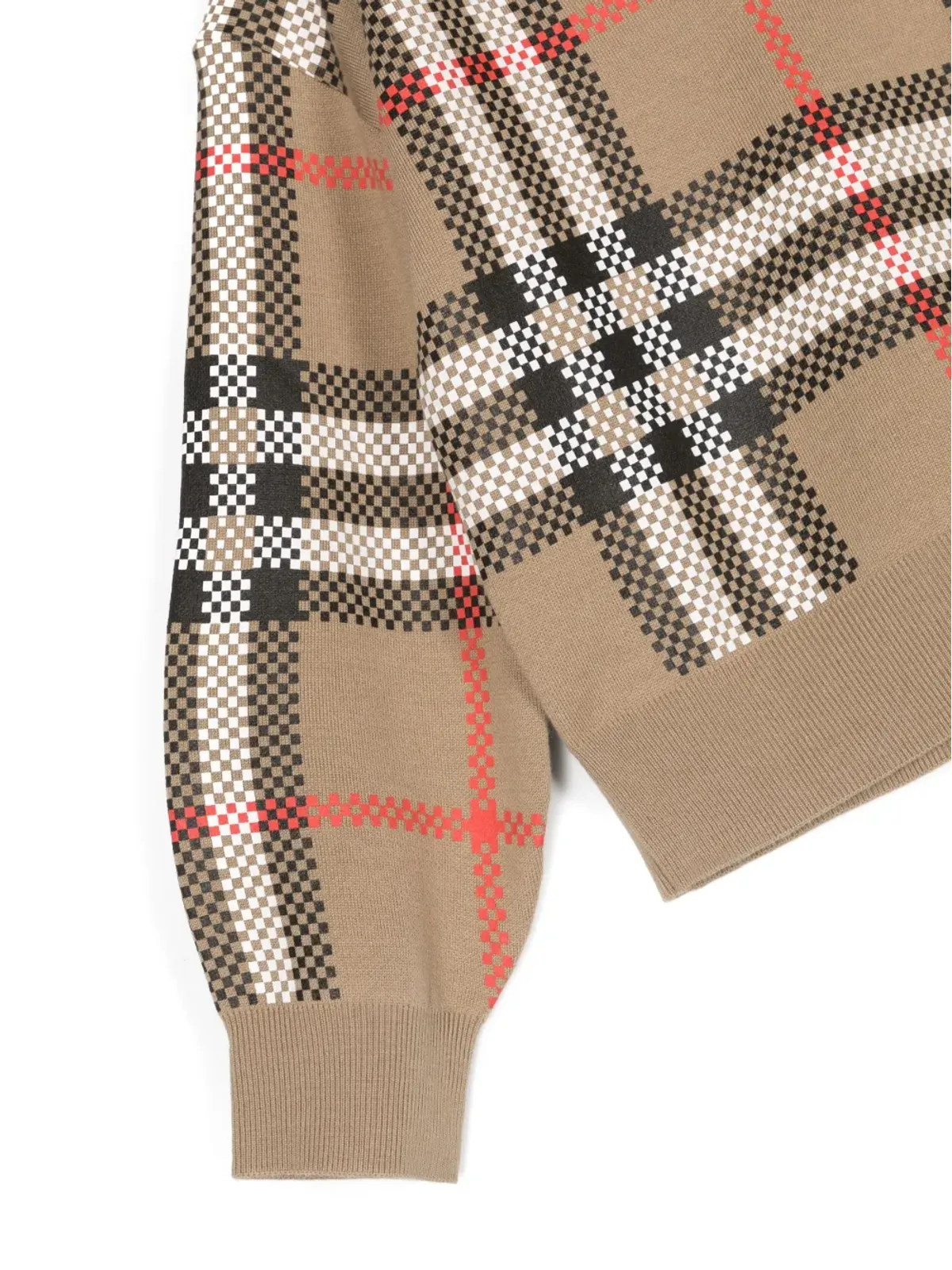 Burberry Kids ヴィンテージチェック Vネックセーター - 画像3