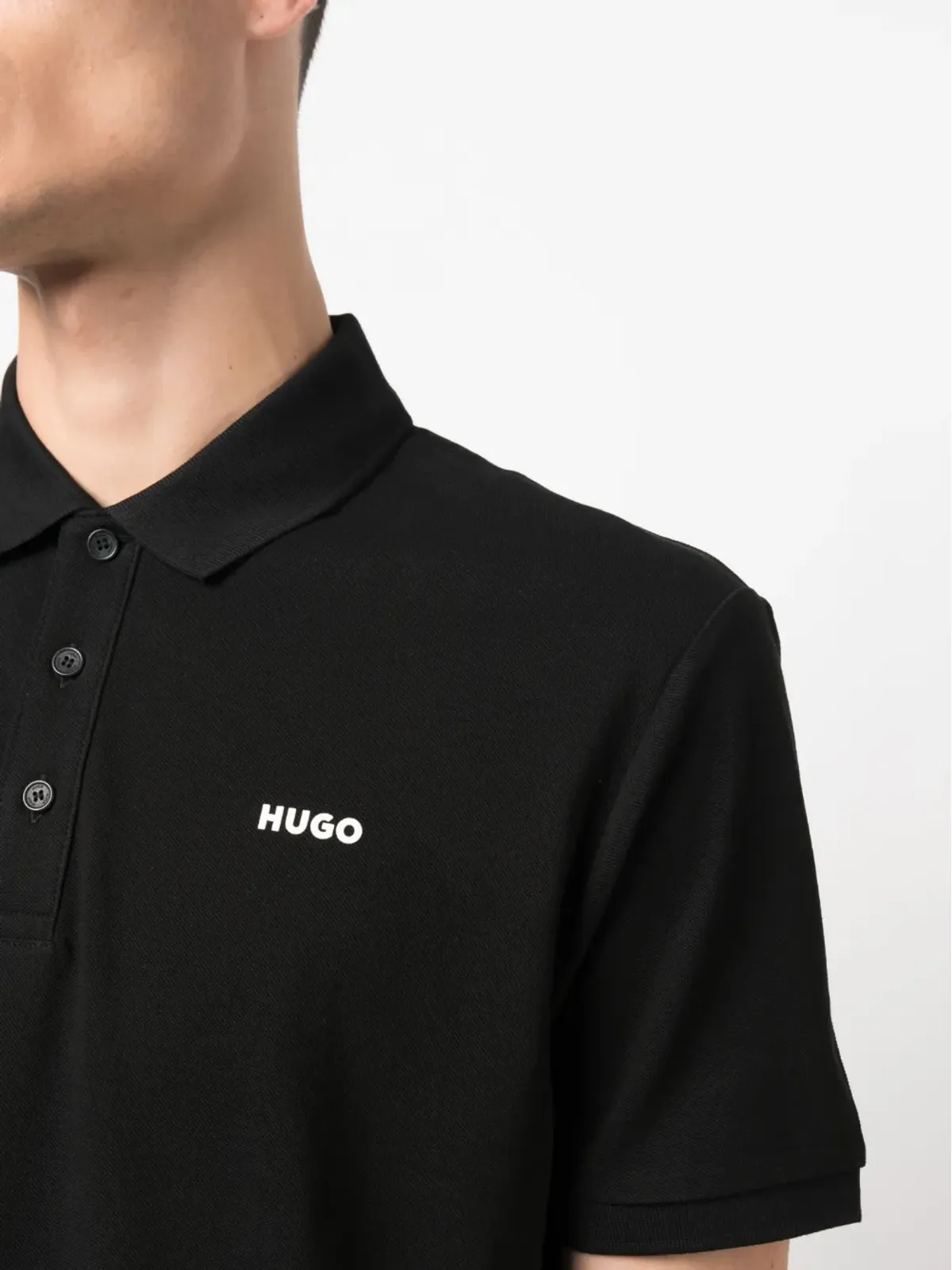 HUGO ロゴディテール ポロシャツ - Black - 画像5