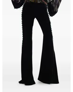 Roberto Cavalli bead-embellished flared trousers - Black - サムネイル3