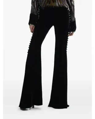 Roberto Cavalli bead-embellished flared trousers - Black - サムネイル4