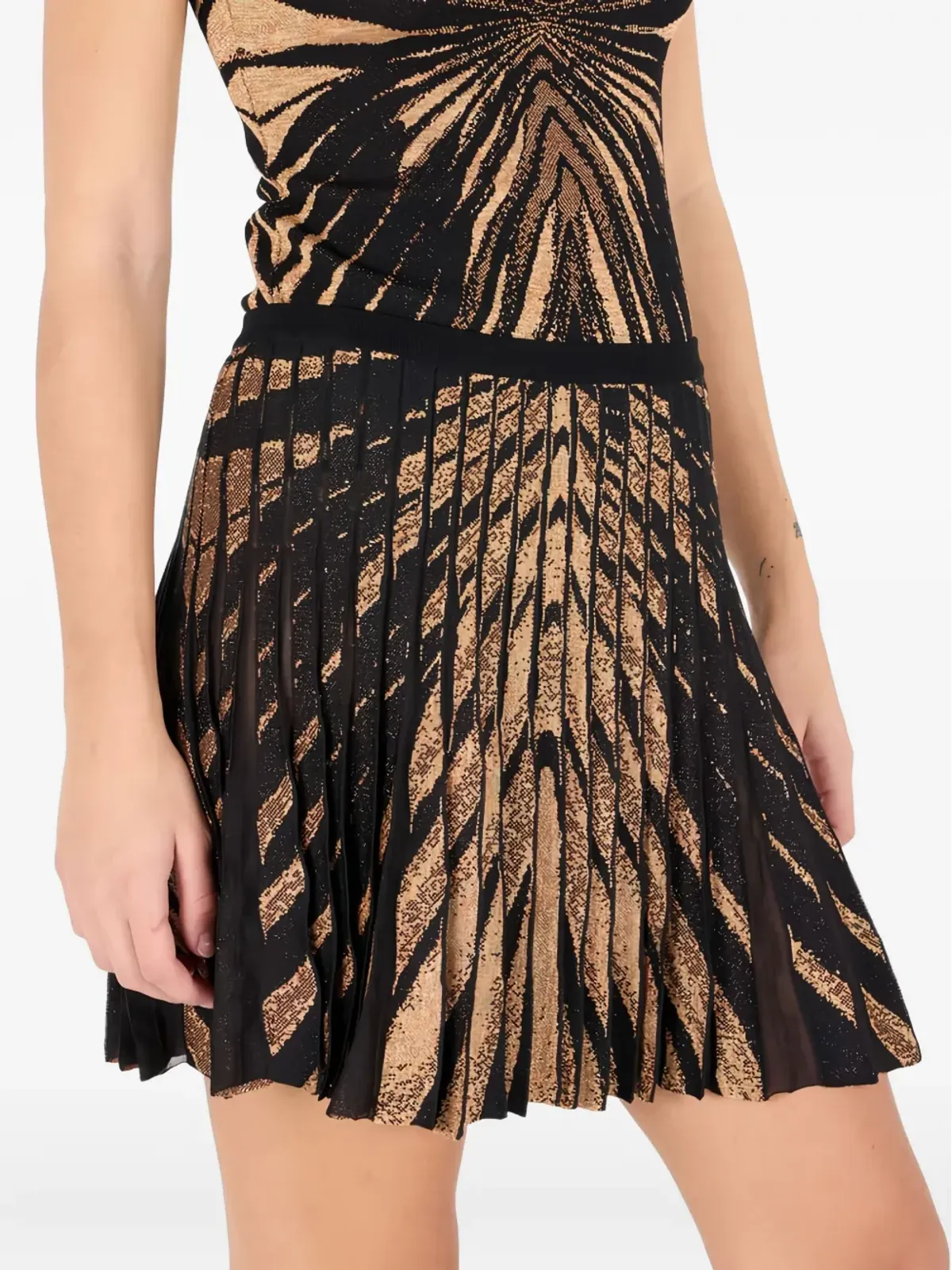 Roberto Cavalli プリーツ アブストラクトパターン ミニスカート - 画像4