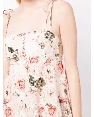 alice + olivia Lorelle ベビードール花柄プリント ミニドレス - サムネイル5