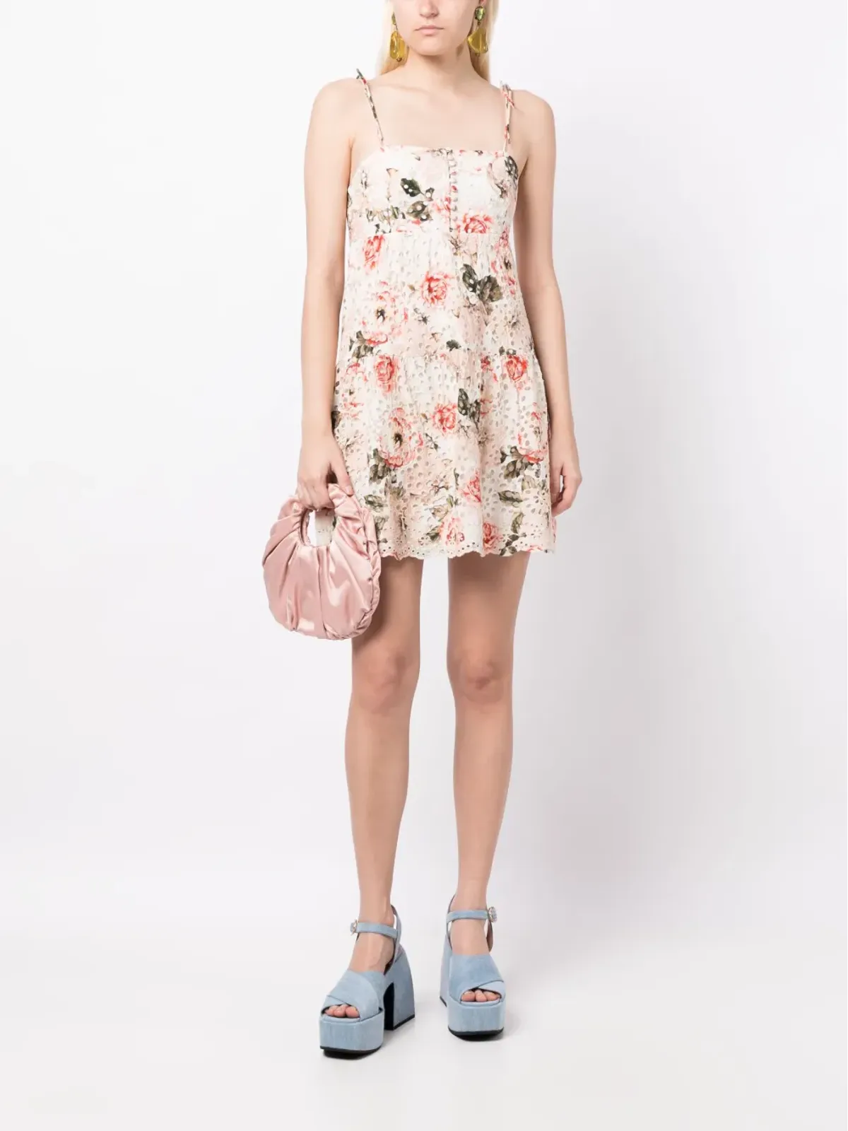 alice + olivia Lorelle ベビードール花柄プリント ミニドレス - 画像2