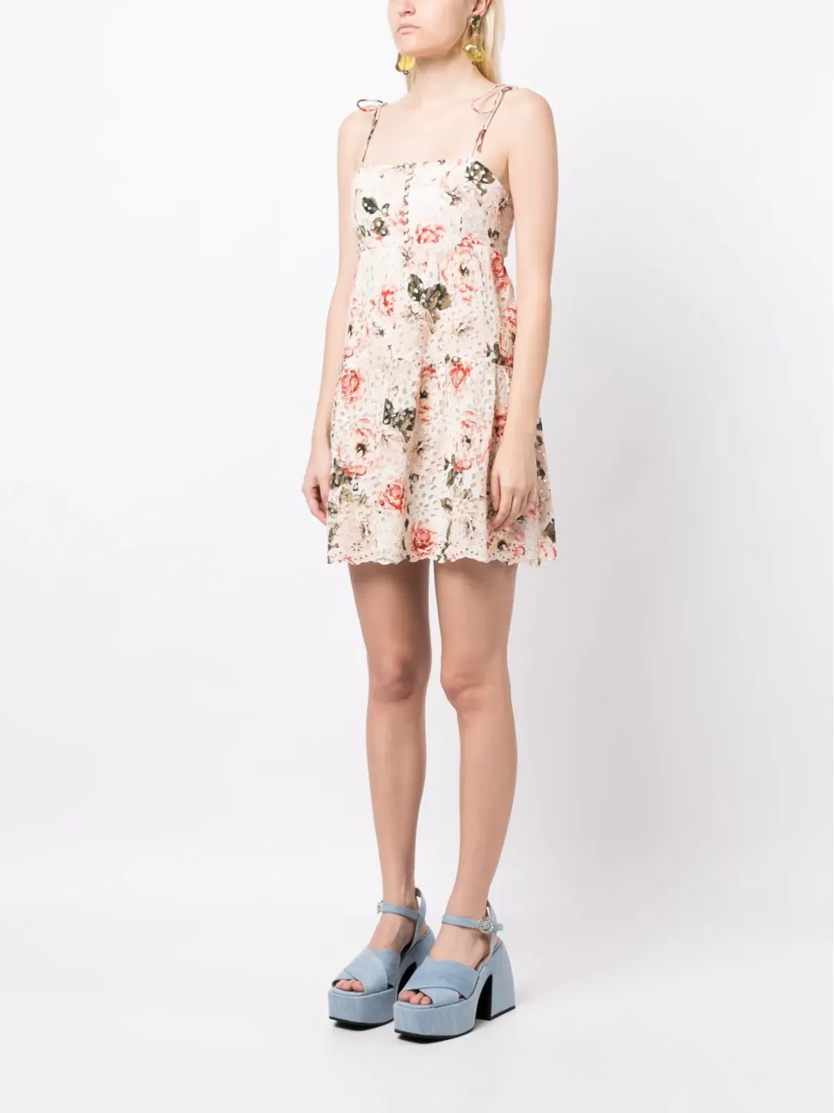 alice + olivia Lorelle ベビードール花柄プリント ミニドレス - 画像3