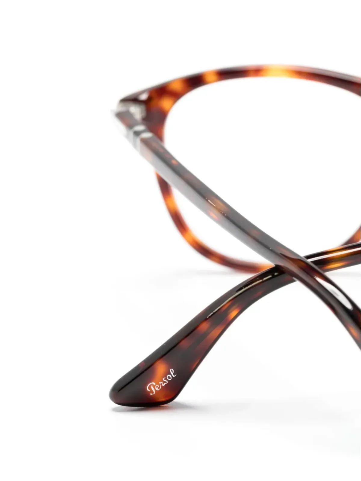 Persol べっこう風 丸型フレーム眼鏡 ブラック - 画像3