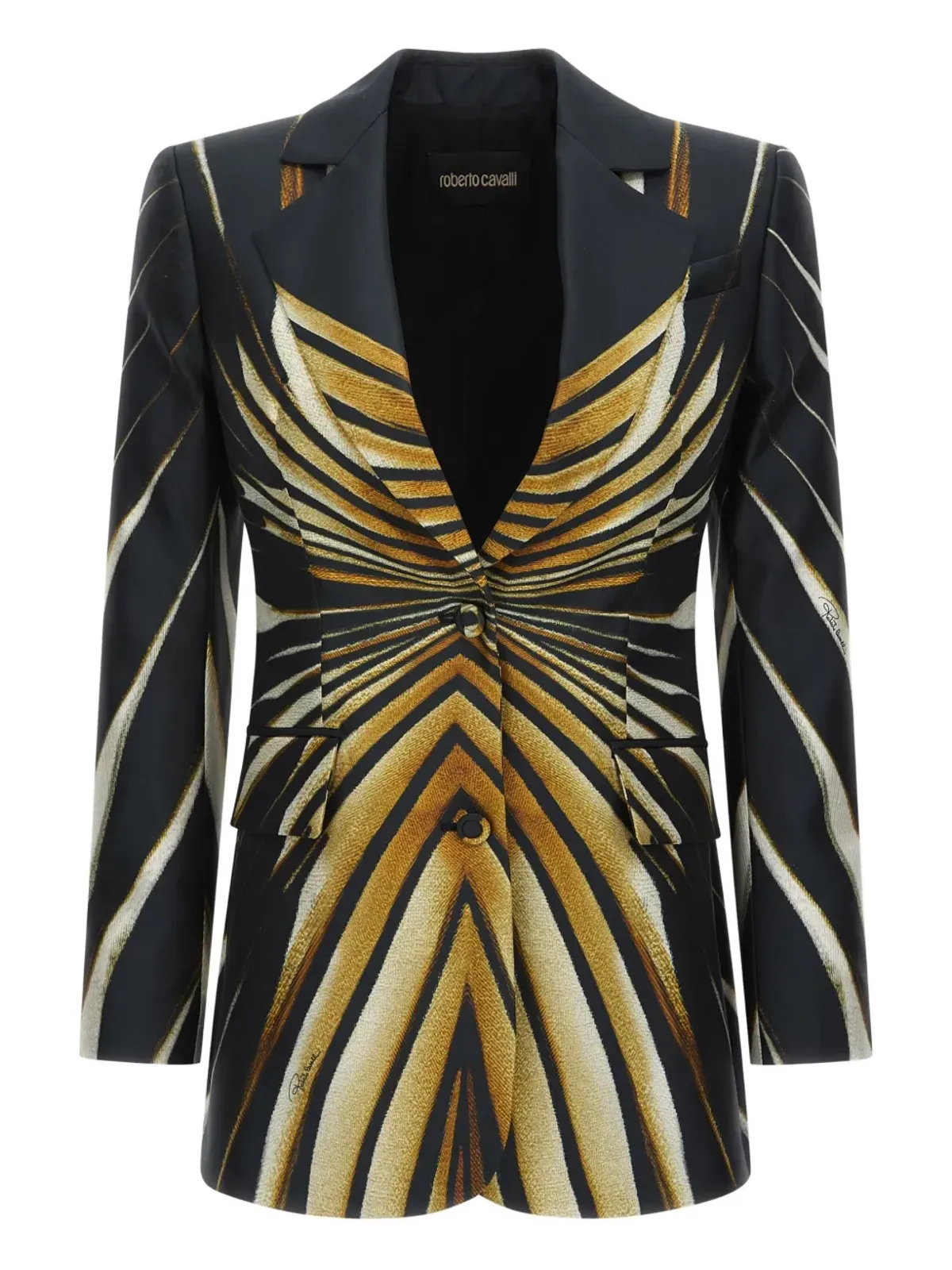 Roberto Cavalli Ray Of Gold-print テーラードジャケット - 画像1
