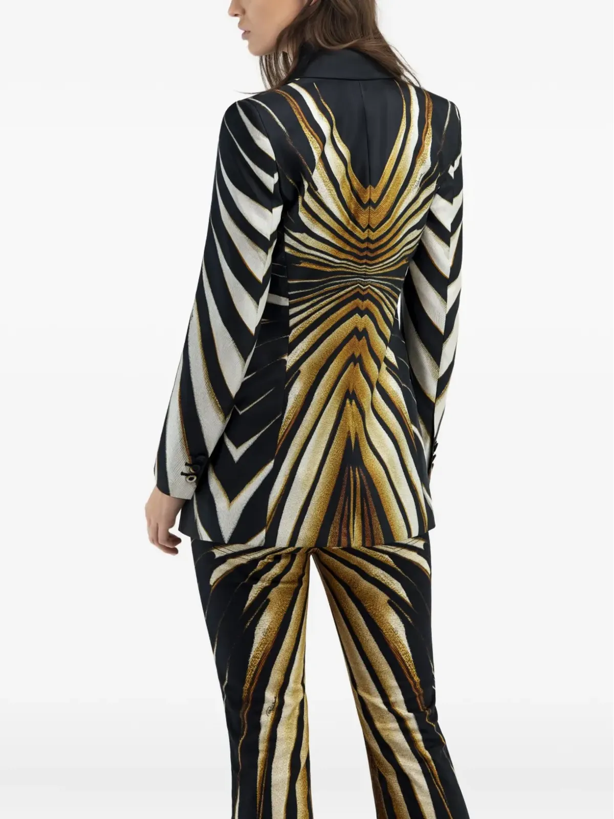 Roberto Cavalli Ray Of Gold-print テーラードジャケット - 画像5
