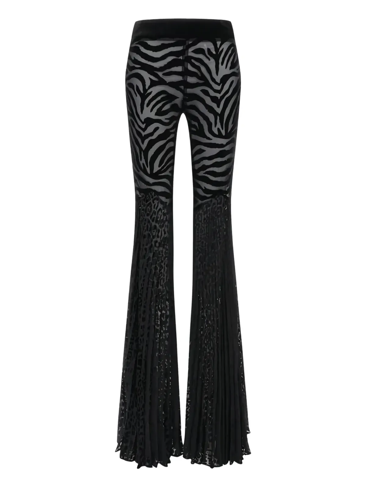 Roberto Cavalli Ray of Gold-print フレアパンツ ブラック - 画像1