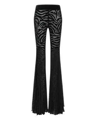 Roberto Cavalli Ray of Gold-print フレアパンツ ブラック - サムネイル1