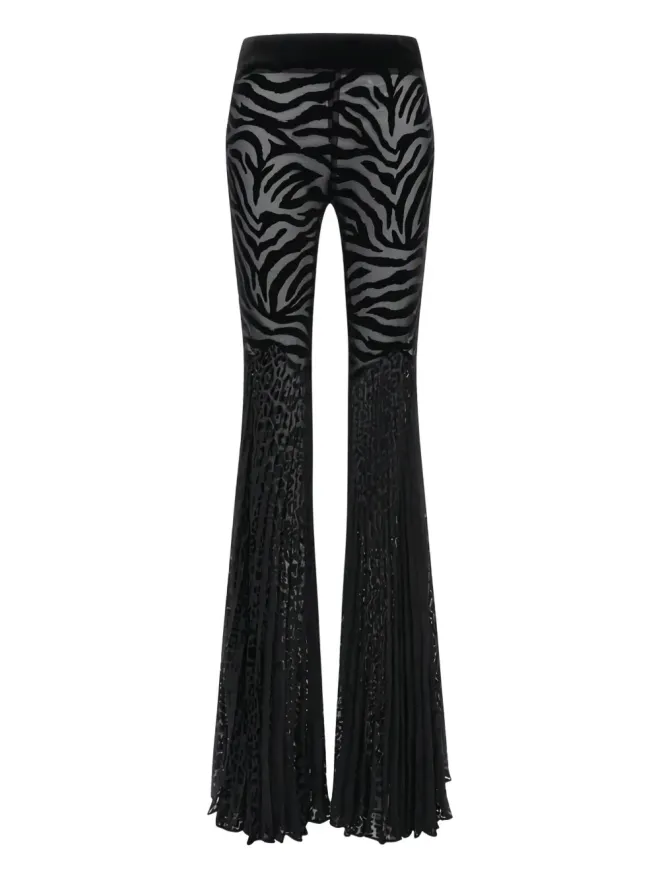 Roberto Cavalli Roberto Cavalli Ray of Gold-print フレアパンツ ブラックの商品画像