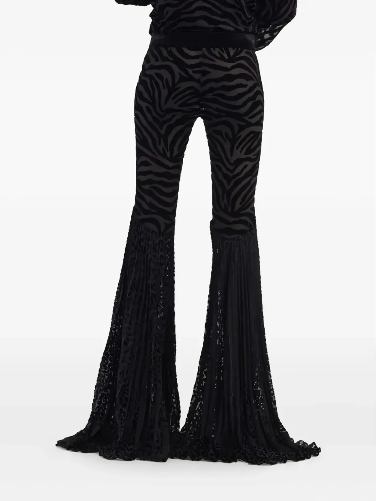 Roberto Cavalli Ray of Gold-print フレアパンツ ブラック - 画像4