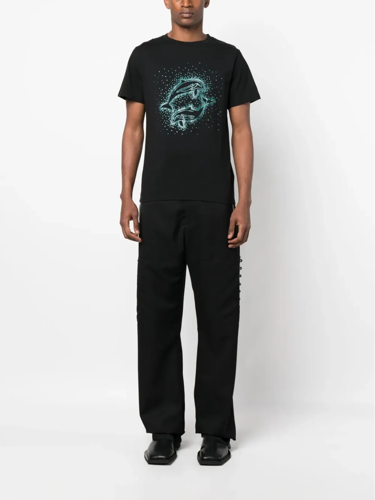 Botter ラインストーン装飾ドルフィンTシャツ - 画像2