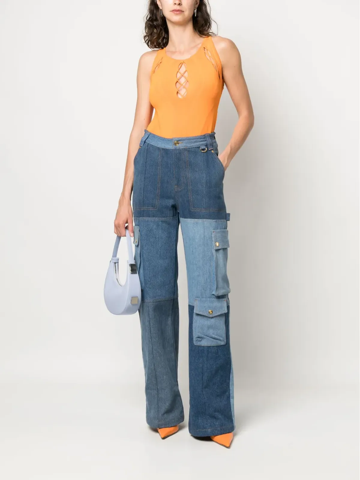 BCBG Max Azria レースアップ ノースリーブトップ - 画像2
