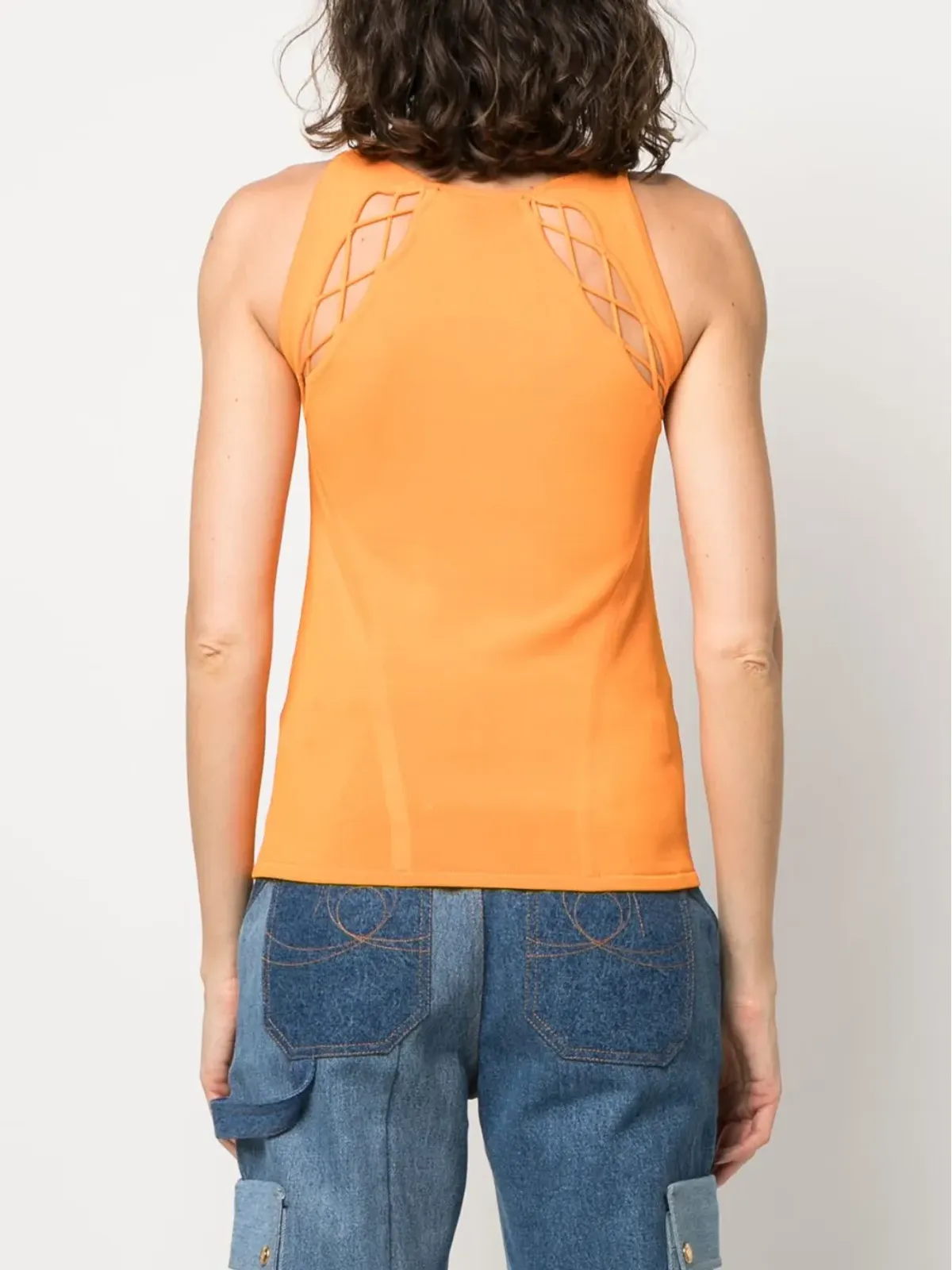 BCBG Max Azria レースアップ ノースリーブトップ - 画像4