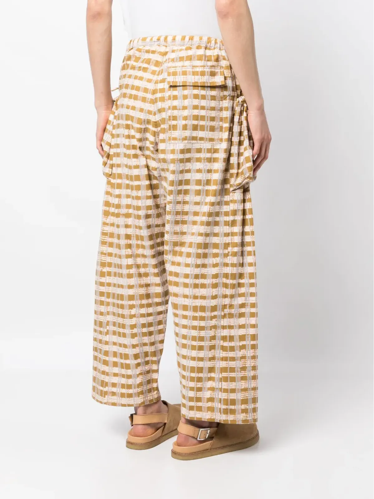STORY mfg. チェック柄ワイドレッグパンツ - Brown - 画像5