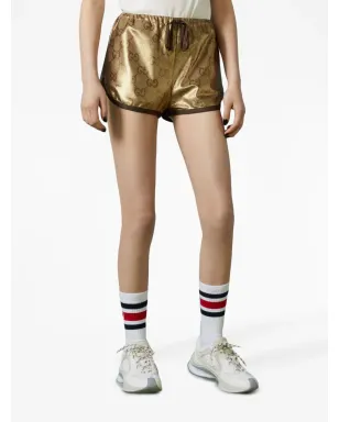 Gucci メタリックモノグラム ドローストリングショートパンツ - サムネイル3