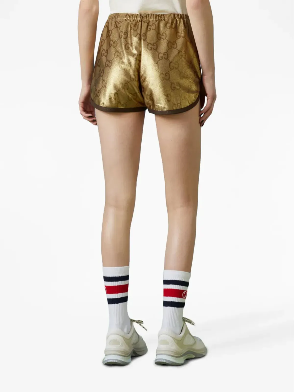 Gucci メタリックモノグラム ドローストリングショートパンツ - 画像4