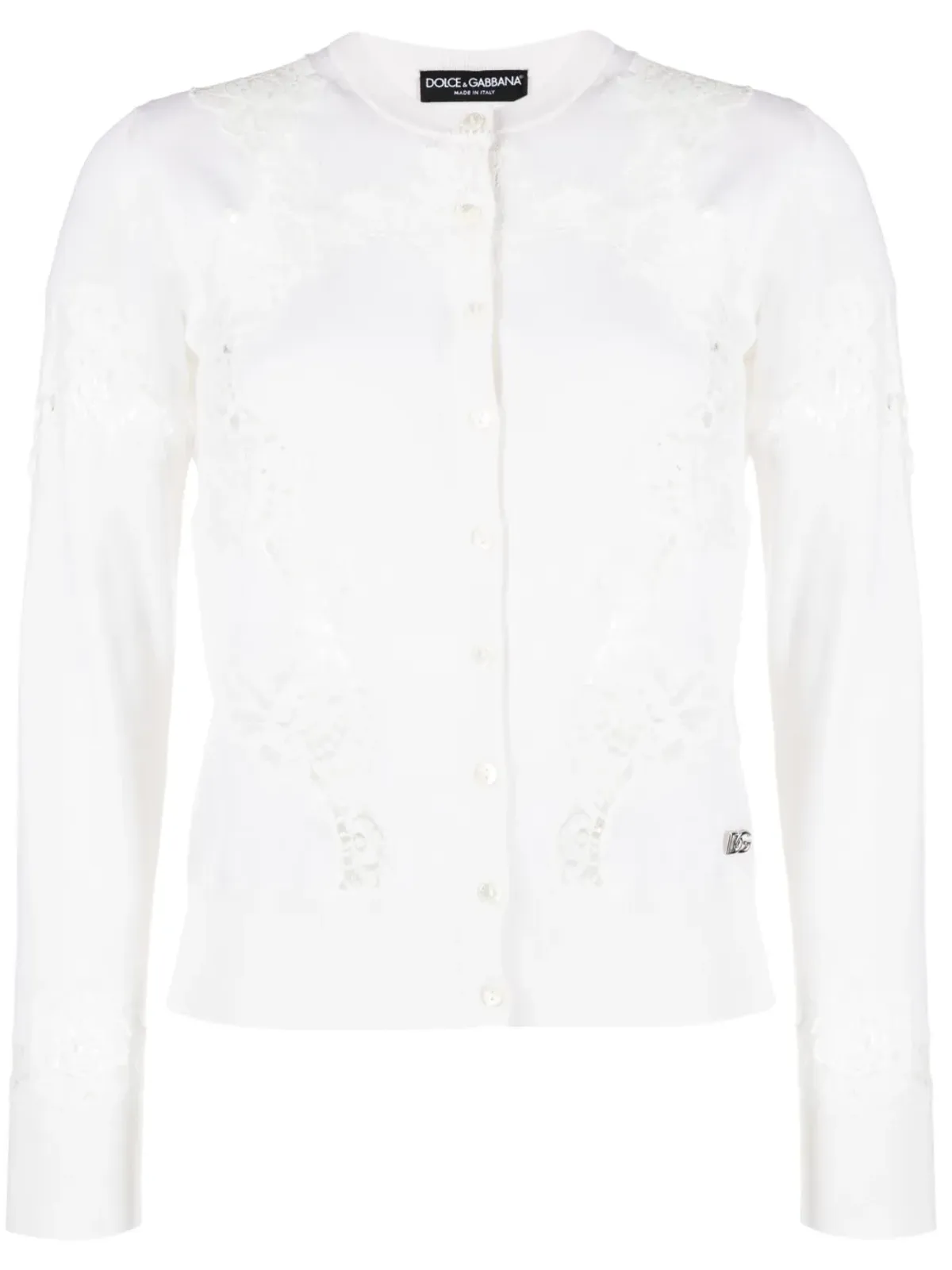 Dolce & Gabbana レースインサート付きボタン留めカーディガン - 画像1