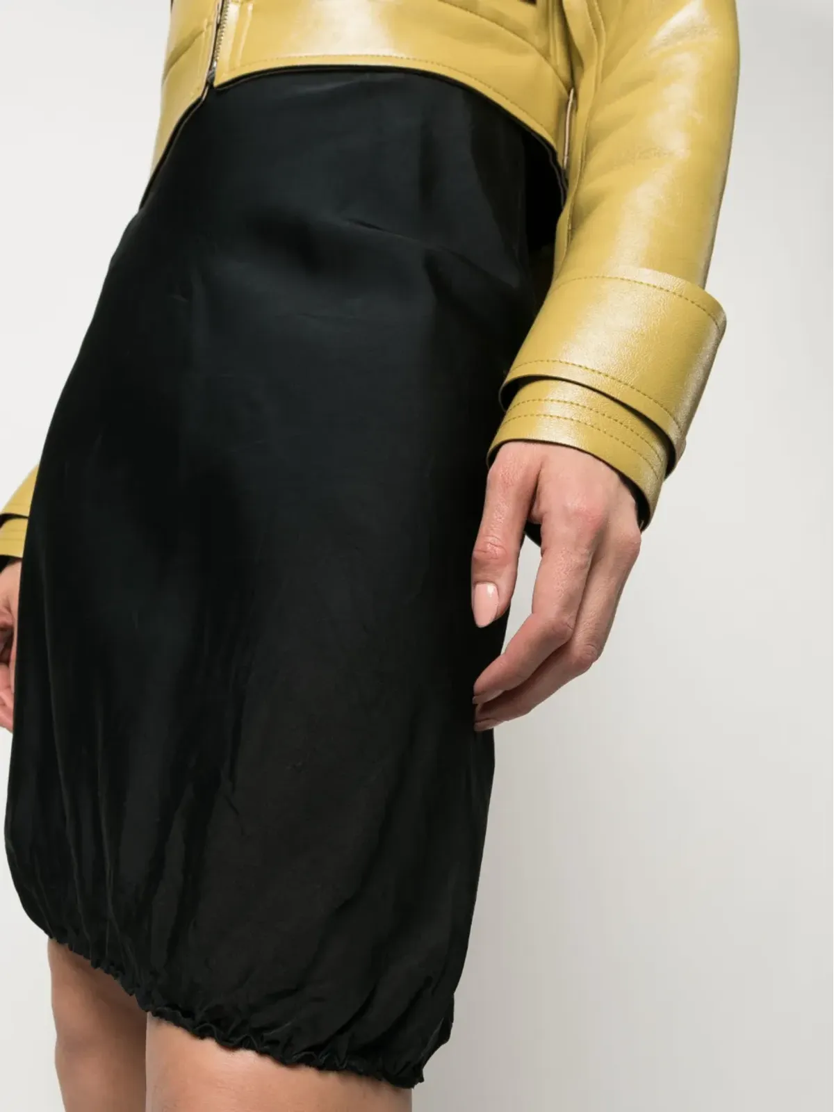 Prada Pre-Owned 2000s ルーシュ・シルク・スカート ブラック - 画像5