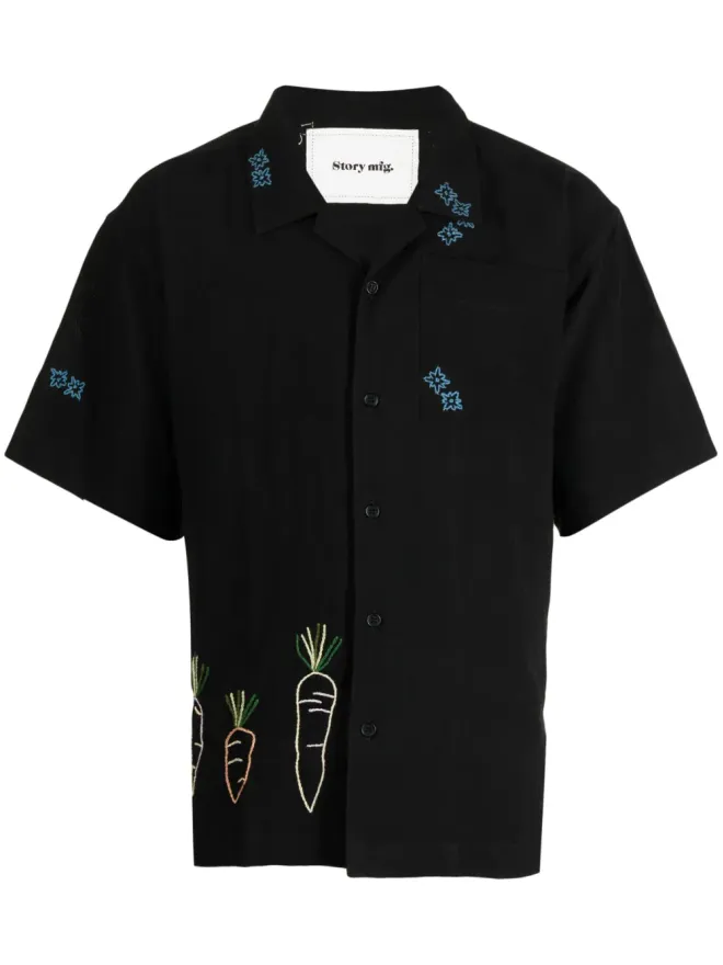 STORY mfg. STORY mfg. 刺繍モチーフ コットンリネン混紡 シャツの商品画像