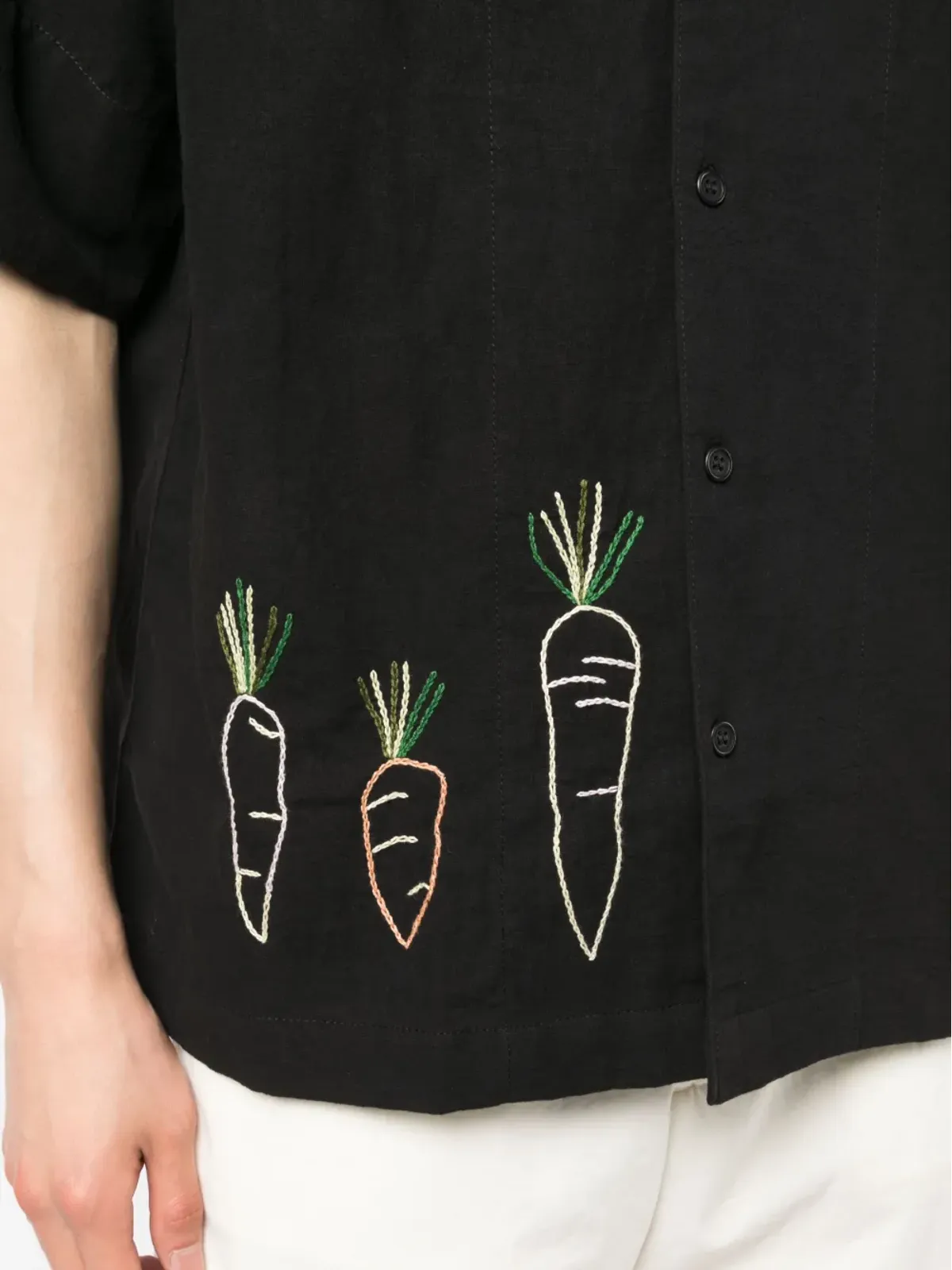 STORY mfg. 刺繍モチーフ コットンリネン混紡 シャツ - 画像5