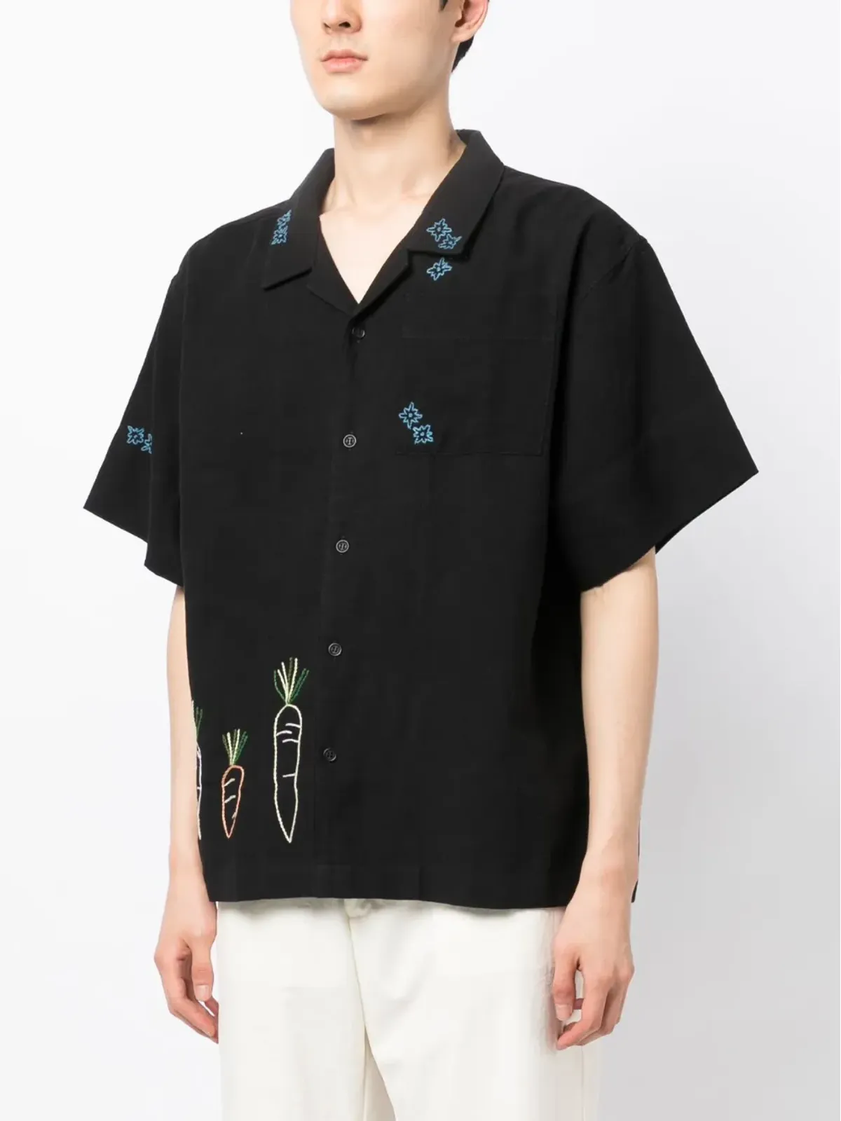 STORY mfg. 刺繍モチーフ コットンリネン混紡 シャツ - 画像3