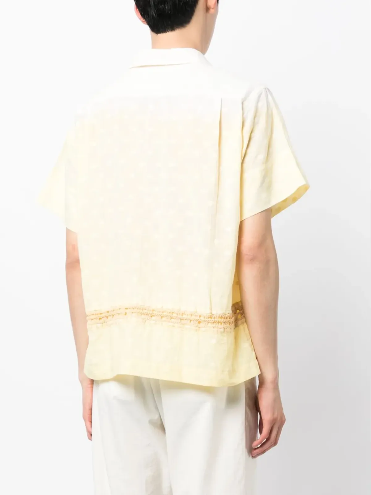 STORY mfg. クロシェニット半袖シャツ - イエロー - 画像5