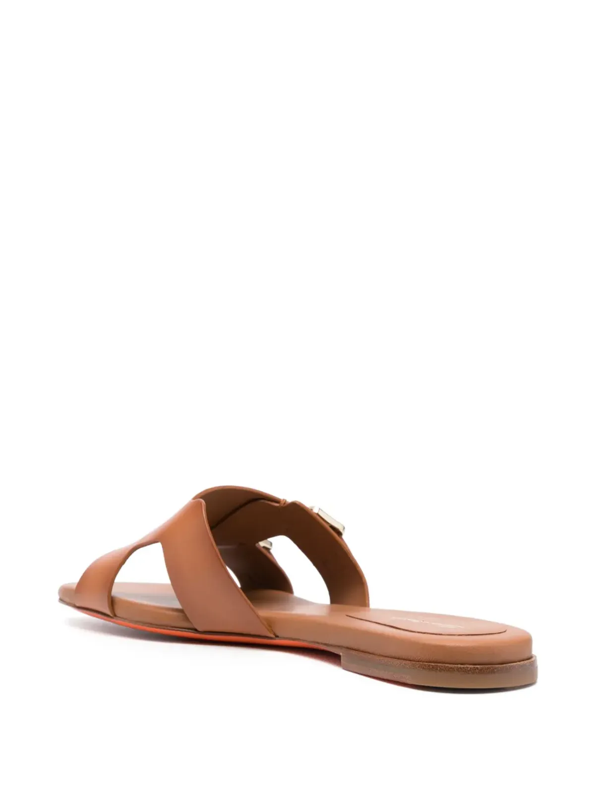 Santoni ダブルバックルレザーサンダル - ブラウン - 画像3