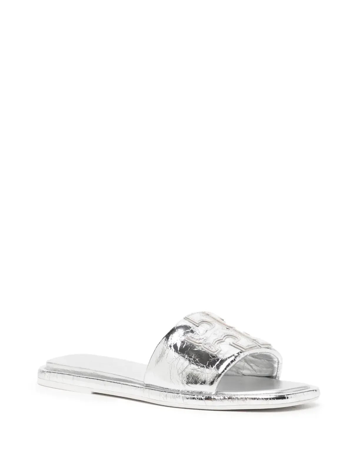 Tory Burch Double T レザーサンダル - シルバー - 画像2