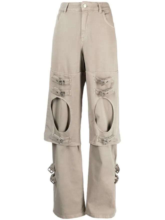 Blumarine Blumarine バックルディテールのワイドレッグパンツの商品画像