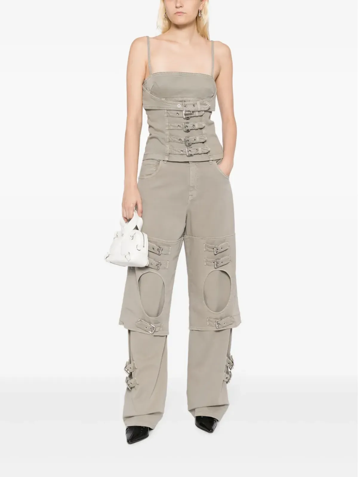 Blumarine バックルディテールのワイドレッグパンツ - 画像2