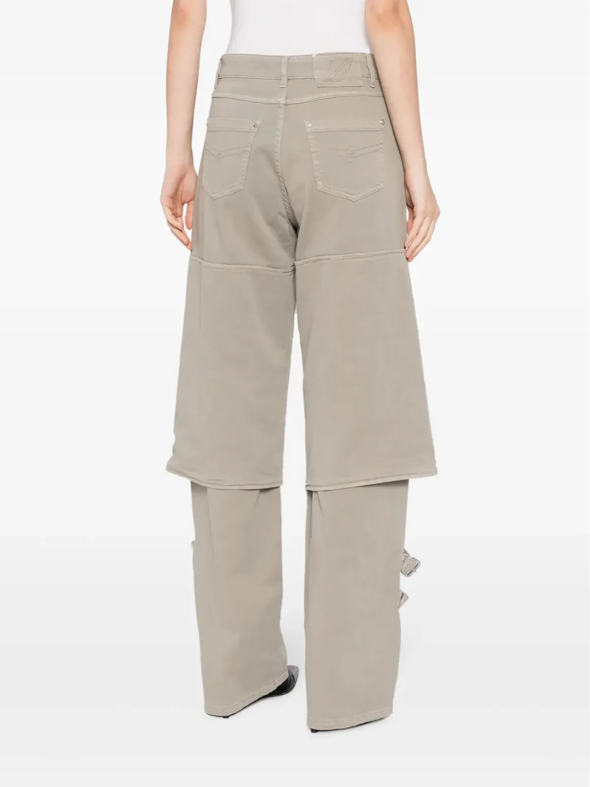 Blumarine バックルディテールのワイドレッグパンツ - 画像4