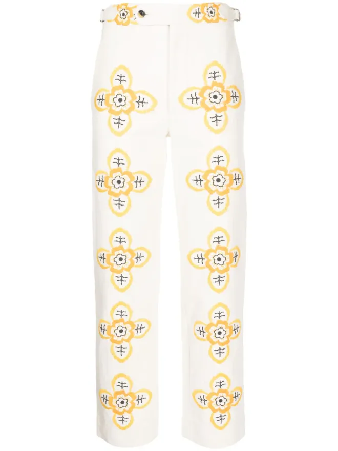 Bode BODE Buttercup刺繍入りストレートパンツの商品画像