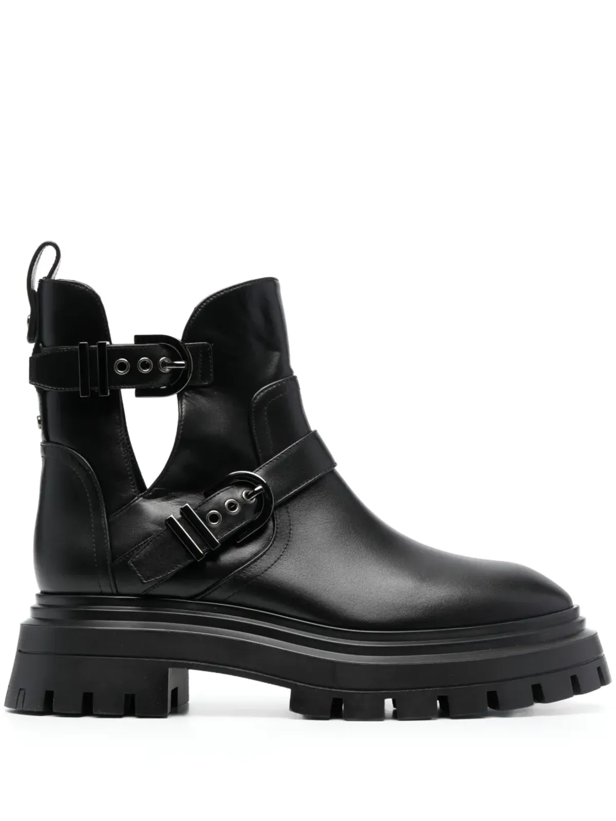Stuart Weitzman バックル付きレザーアンクルブーツ - 画像1