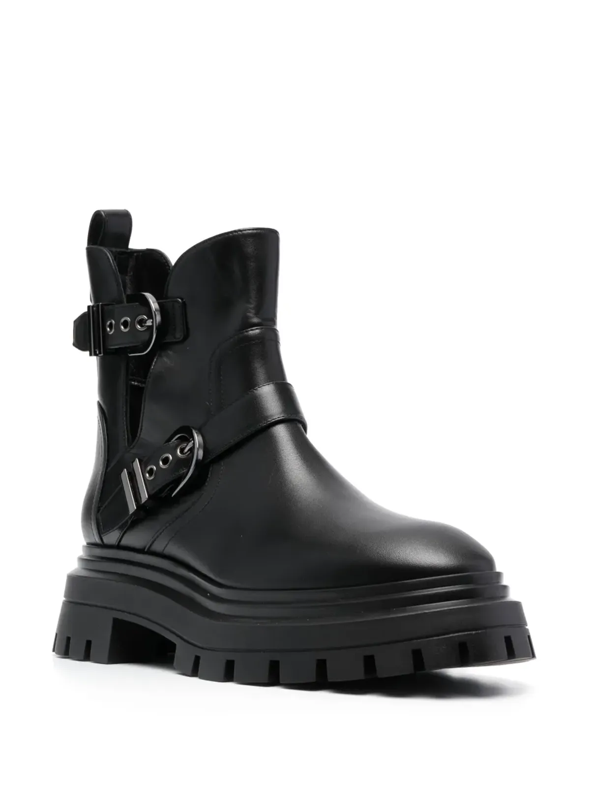 Stuart Weitzman バックル付きレザーアンクルブーツ - 画像2