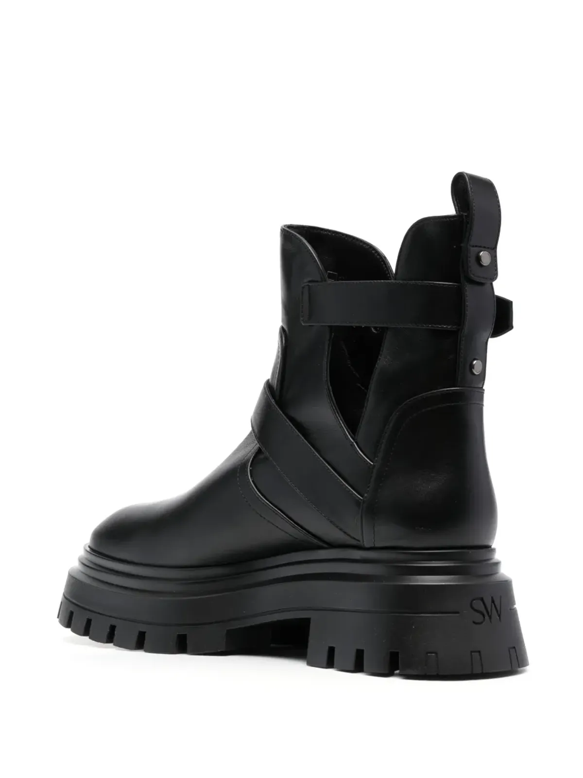 Stuart Weitzman バックル付きレザーアンクルブーツ - 画像3
